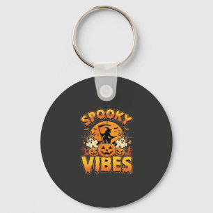 Griezelige Vibes Halloween Pompoen Heks Ontwerp_1 Sleutelhanger