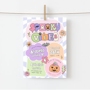 Griezelige Vibes Keurige Halloween Verjaardagsuitn Kaart