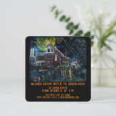 Griezelige Victoriaanse Gehekste Huis Halloween Fe Kaart (Staand voorkant)