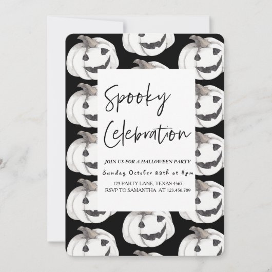 Griezelige viering | Happy Halloween uitnodiging (Voorkant)