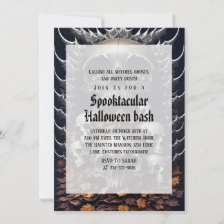 Griezelige vintage gotische Halloween verkleedpart Kaart
