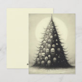 Griezelige Vintage Kerstboom Horror Goth Feestdagenkaart (Voorkant / Achterkant)