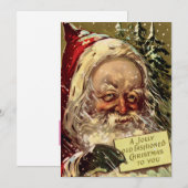 Griezelige Vintage Kerstman Sneeuw Ouderwetse Kers Feestdagenkaart (Voorkant / Achterkant)