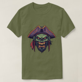 Griezelige vintage piraat Schedel Zombie T-Shirt
