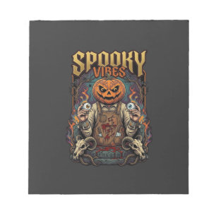 Griezelige Vires Halloween Pompoen Hoofd met Oogba Notitieblok