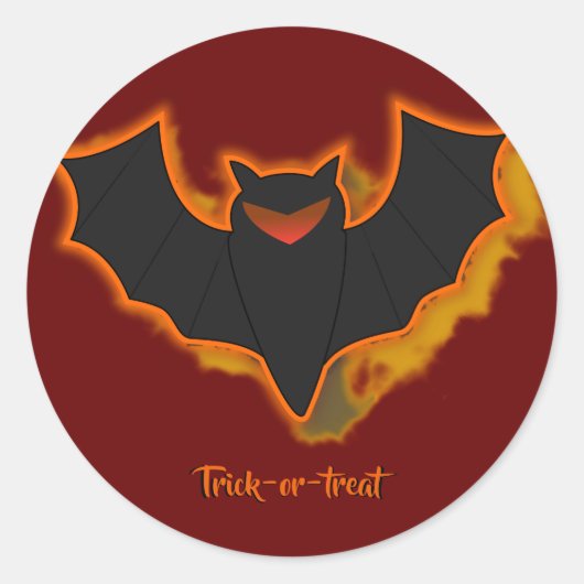 Griezelige Vleermuis Halloween Sticker - Rode Them (Voorkant)