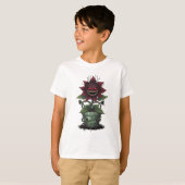 Griezelige Vleesetende Plant Monster Kinderen T-shirt (Voorkant volledig)