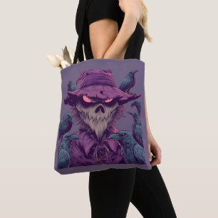Griezelige Vogelverschrikker Comic Tote Tas
