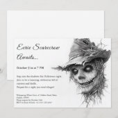 Griezelige Vogelverschrikker Halloween Uitnodiging (Voorkant / Achterkant)