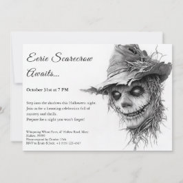 Griezelige Vogelverschrikker Halloween Uitnodiging