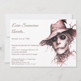 Griezelige Vogelverschrikker Halloween Uitnodiging