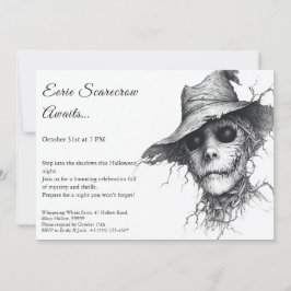 Griezelige Vogelverschrikker Halloween Uitnodiging