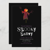 Griezelige vogelverschrikker w / Jack-O' lantaarn Kaart (Voorkant / Achterkant)