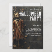 Griezelige Vogelverschrikkerpop Halloween-feest Kaart (Voorkant)