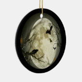 Griezelige Volle Maan met Vogels Keramisch Ornament (Rechts)