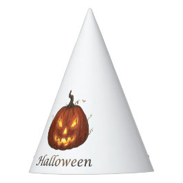 Griezelige vurige Jack-o'-Lantern Halloween Pompoe Feesthoedjes