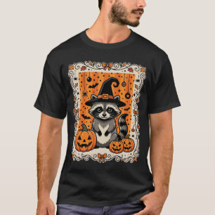 Griezelige Wasbeer Halloween Pompoen Ontwerp_1 T-shirt