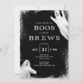 Griezelige Waterverf Geesten Halloween Feest Uitno Feestdagenkaart (Voorkant)