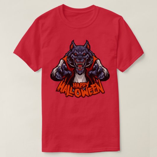 Griezelige weerwolf gelukkig Halloween T-shirt (Design voorkant)