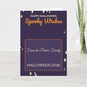 Griezelige Wensen Geesten Gelukkig Halloween Wensk Kaart