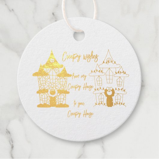 Griezelige wensen van mijn griezelige huis aan de  bedankjes labels (Voorkant)