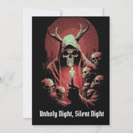 Griezelige Winter Horror Duivel Occult Feestdagenkaart