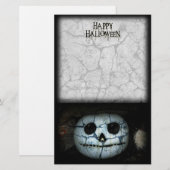 griezelige witte pompoen briefpapier (Voorkant / Achterkant)