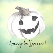 Griezelige Witte Pompoen | Prettig Halloween Raamsticker (Vel 3)