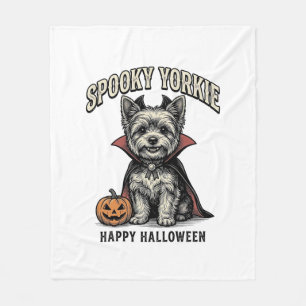 Griezelige Yorkie Halloween Hond Vintage Shirt Ont Fleece Deken