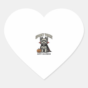 Griezelige Yorkie Halloween Hond Vintage Shirt Ont Hart Sticker