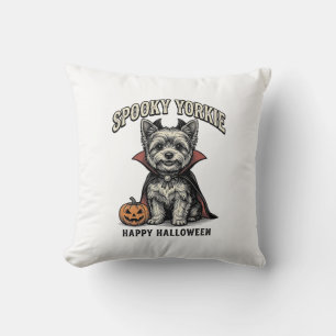 Griezelige Yorkie Halloween Hond Vintage Shirt Ont Kussen