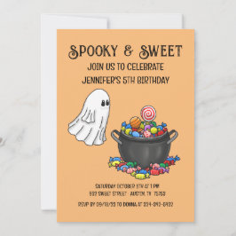 Griezelige & Zoete Halloween Verjaardagsuitnodigin Kaart