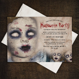 Griezelige Zombie Clown Halloween Feest Uitnodigin Kaart