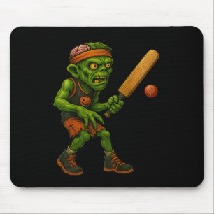 Griezelige Zombie Cricket Speler Halloween Feest O Muismat