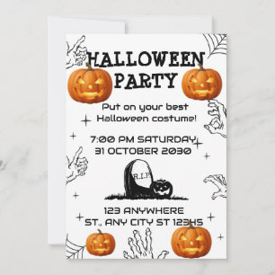 Griezelige Zombiehanden Halloween Feest Uitnodigin Kaart