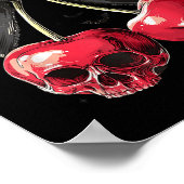 Griezelige zomer schedel kers Halloween Coquette s Poster (Hoek)