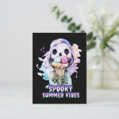 Griezelige Zomer Vibes Skelet Ijs Summerween Briefkaart (Staand voorkant)