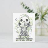 Griezelige zomerse sfeer Skelet ijs Summerween Briefkaart (Staand voorkant)
