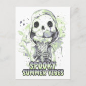 Griezelige zomerse sfeer Skelet ijs Summerween Briefkaart (Voorkant)