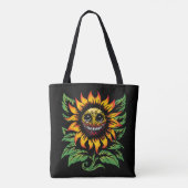 griezelige zonnebloem tote bag (Achterkant)