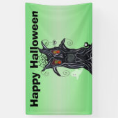 Griezelige zwarte Halloween Boom met Kwaad Gezicht Spandoek (Verticaal)