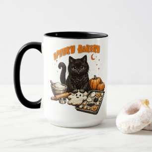 Griezelige Zwarte Kat Bakkerij Halloween Bakken Co Mok