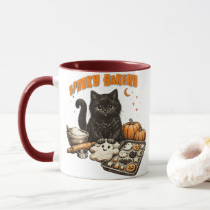 Griezelige Zwarte Kat Bakkerij Halloween Bakken Co Mok