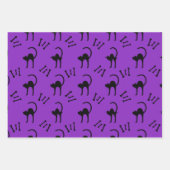 Griezelige Zwarte Kat en Botten Halloween Cadeau Inpakpapier Vel (Voorkant 2)