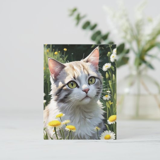 Griezelige Zwarte Kat Halloween Achtergrond — 2025 Feestdagenkaart (Staand voorkant)