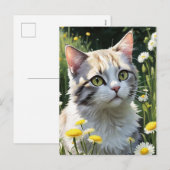 Griezelige Zwarte Kat Halloween Achtergrond — 2025 Feestdagenkaart (Voorkant / Achterkant)