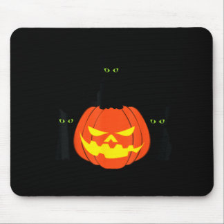 Griezelige Zwarte Kat Halloween Pompoen Katten Jac Muismat