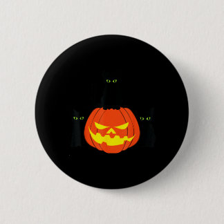 Griezelige Zwarte Kat Halloween Pompoen Katten Jac Ronde Button 5,7 Cm