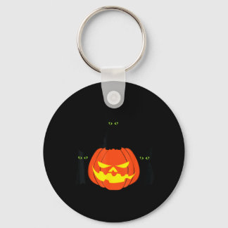 Griezelige Zwarte Kat Halloween Pompoen Katten Jac Sleutelhanger