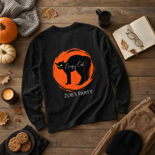 Griezelige Zwarte Kat Halloween T-shirt